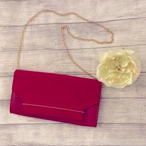 Also Red Crossbody Chain Strap Purse